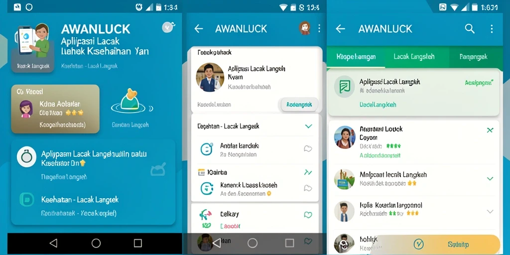 Tampilan antarmuka AWANLUCK yang ramah pengguna dengan fitur pelacakan langkah.