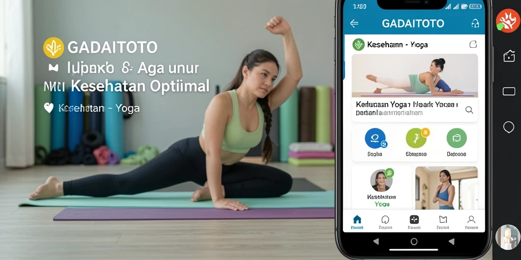 Antarmuka GADAITOTO menampilkan berbagai sesi yoga dengan instruktur profesional.