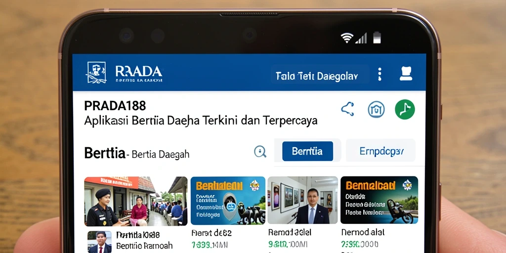 Tampilan antarmuka aplikasi PRADA188 yang menarik dan informatif.