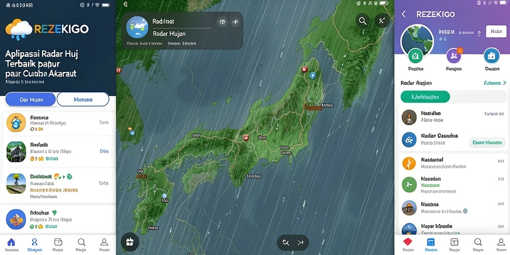 Antarmuka intuitif aplikasi Radar Hujan REZEKIGO yang menampilkan data terkini.