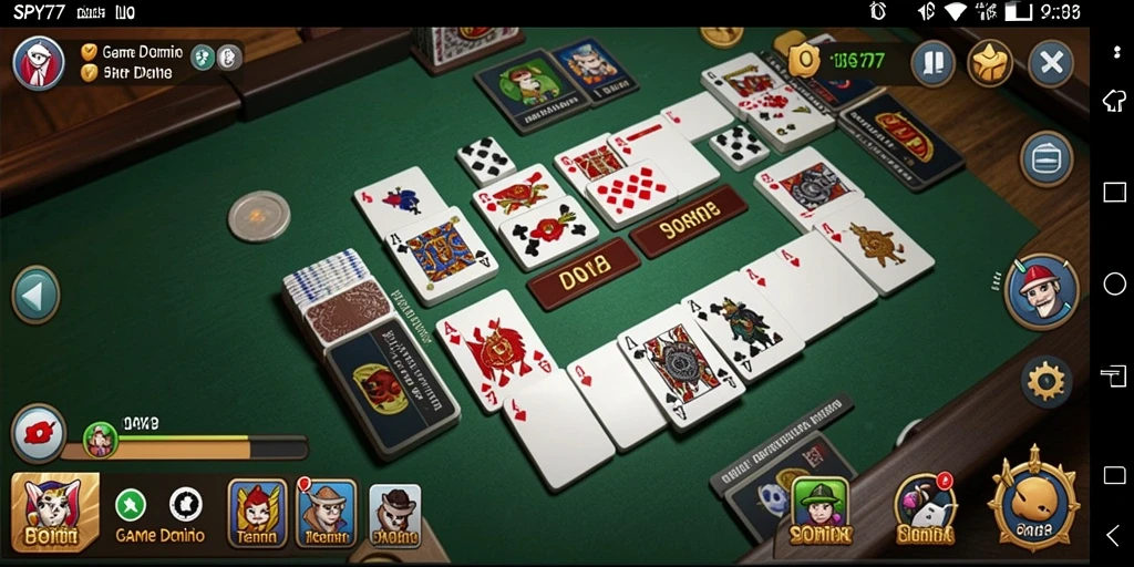Tampilan antarmuka permainan Domino SPY77 yang menarik dan interaktif.