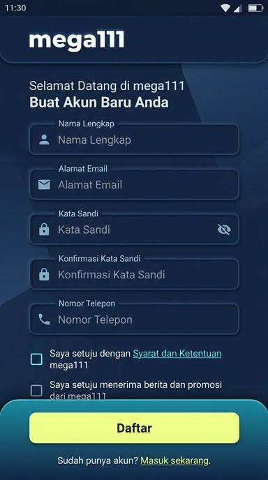 Buat Akun Baru mega111 dengan Mudah